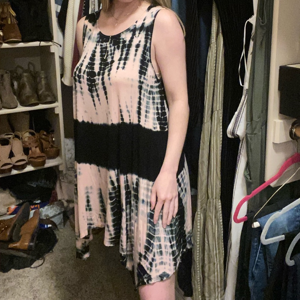 Pink & Black Tie Dye Dress